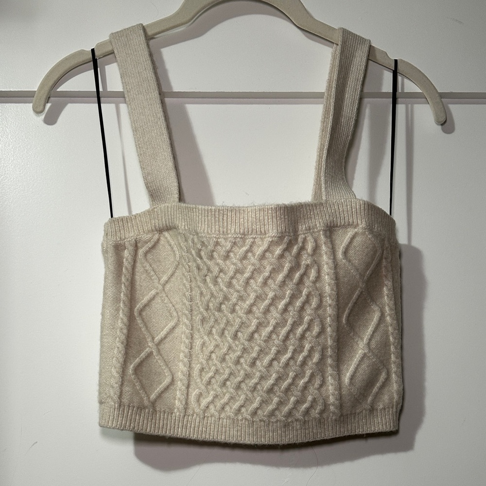 H&M Beige Cream Cable Knit Women's Crop Top XS